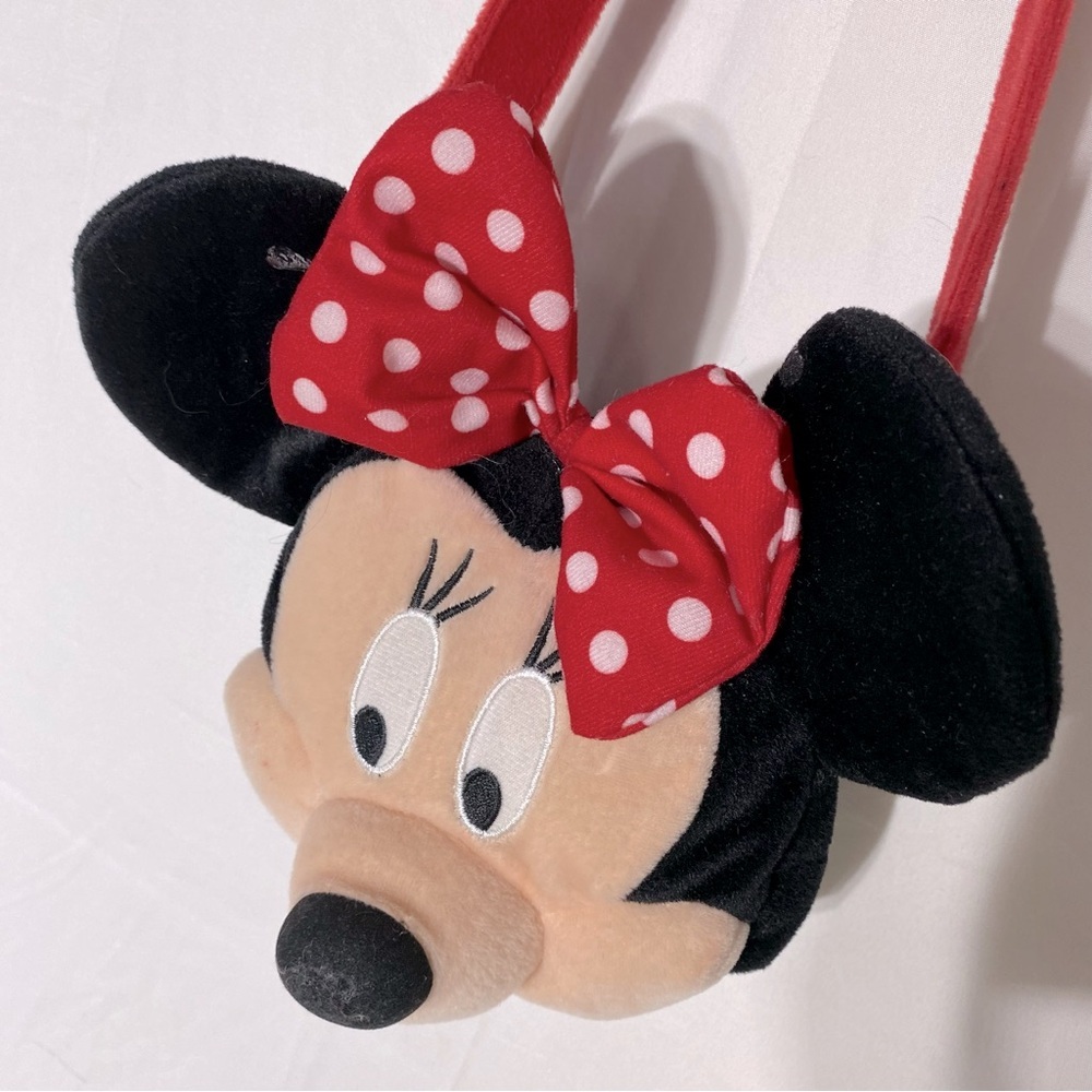 Disney Plush Minnie Mouse Head Purse Shoulder Bag Cross Body Bag - Picture 10 of 12